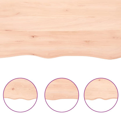 Piano per Tavolo 180x50x(2-6)cm in Rovere Massello Non Trattato - homemem39