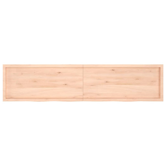 Piano per Tavolo 220x50x(2-6)cm in Rovere Massello Non Trattato - homemem39