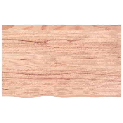 Piano Tavolo Marrone Chiaro 80x50x2cm Rovere Massello Trattato - homemem39