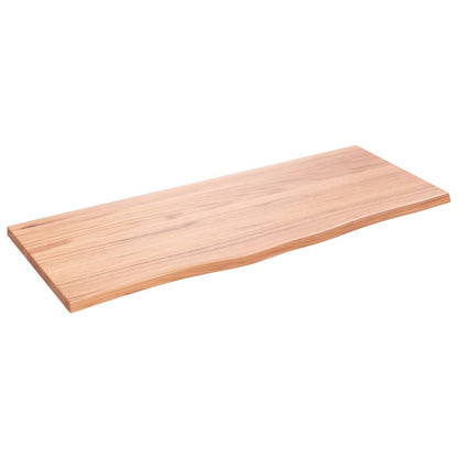 Piano Tavolo Marrone Chiaro 100x40x2cm Rovere Massello Trattato - homemem39