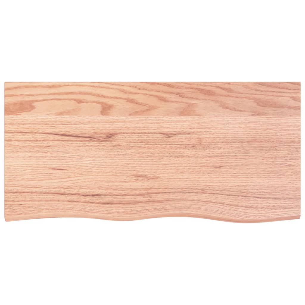 Piano Tavolo Marrone 100x50x(2-4) cm Massello Rovere Trattato - homemem39