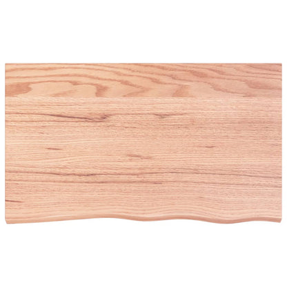 Piano Tavolo Marrone 100x60x(2-6) cm Massello Rovere Trattato - homemem39