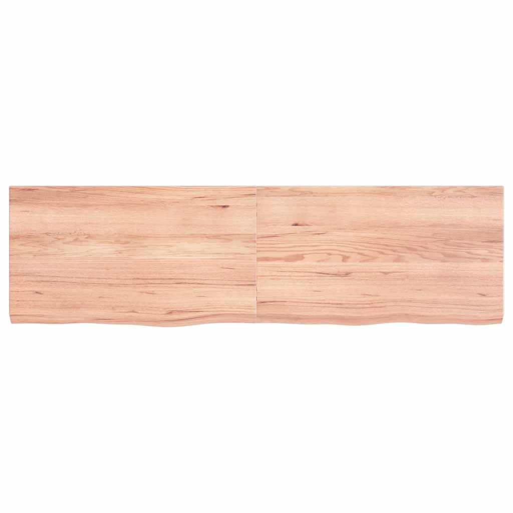 Piano Tavolo Marrone 140x40x(2-4) cm Massello Rovere Trattato | homemem39