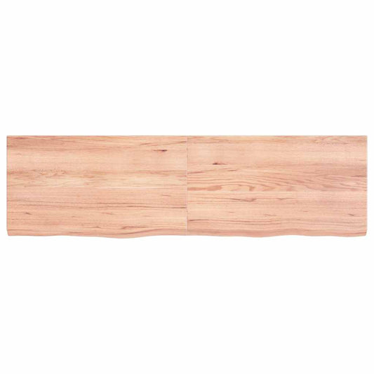Piano Tavolo Marrone 140x40x(2-4) cm Massello Rovere Trattato | homemem39