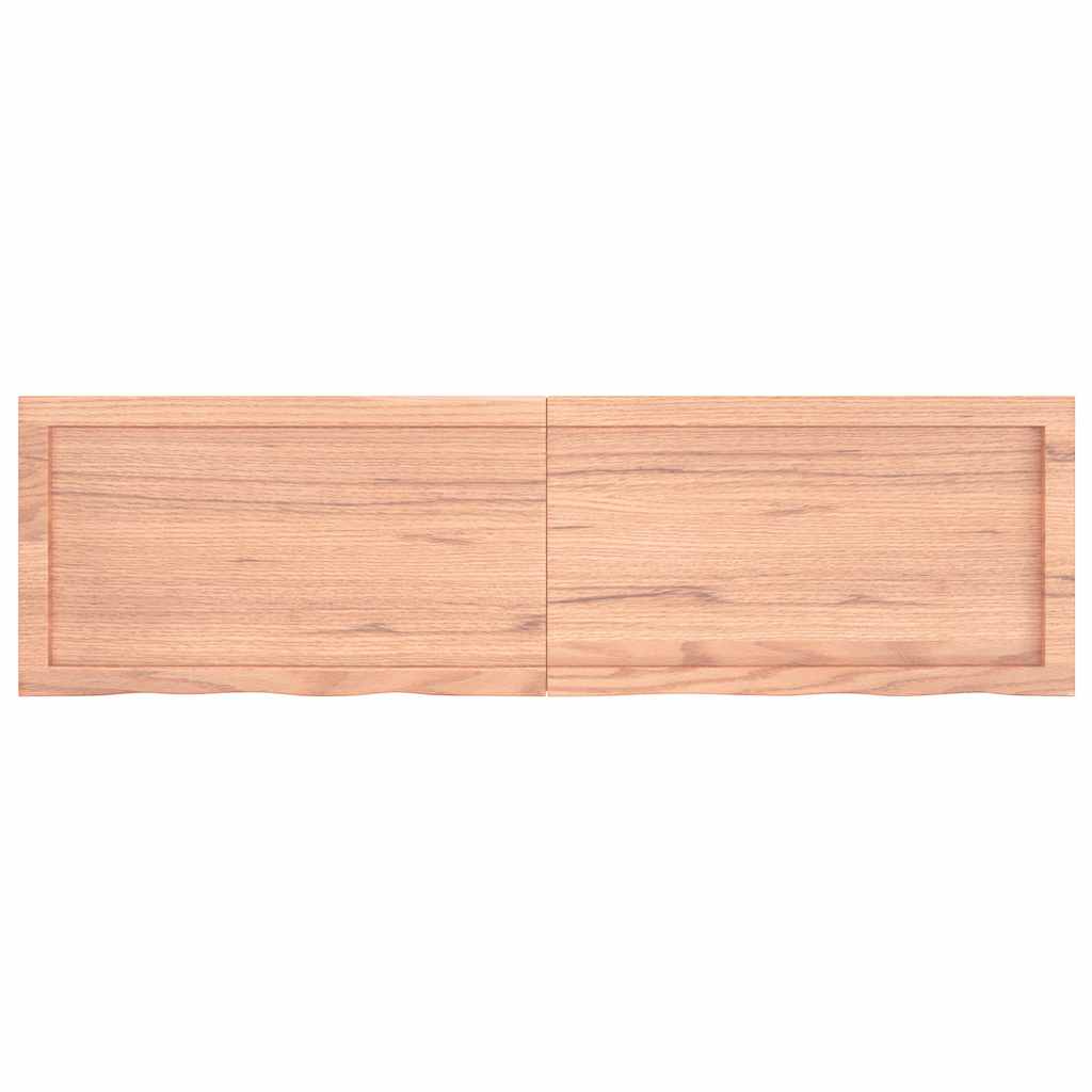 Piano Tavolo Marrone 140x40x(2-4) cm Massello Rovere Trattato | homemem39