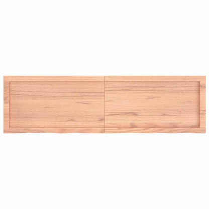 Piano Tavolo Marrone 140x40x(2-4) cm Massello Rovere Trattato | homemem39