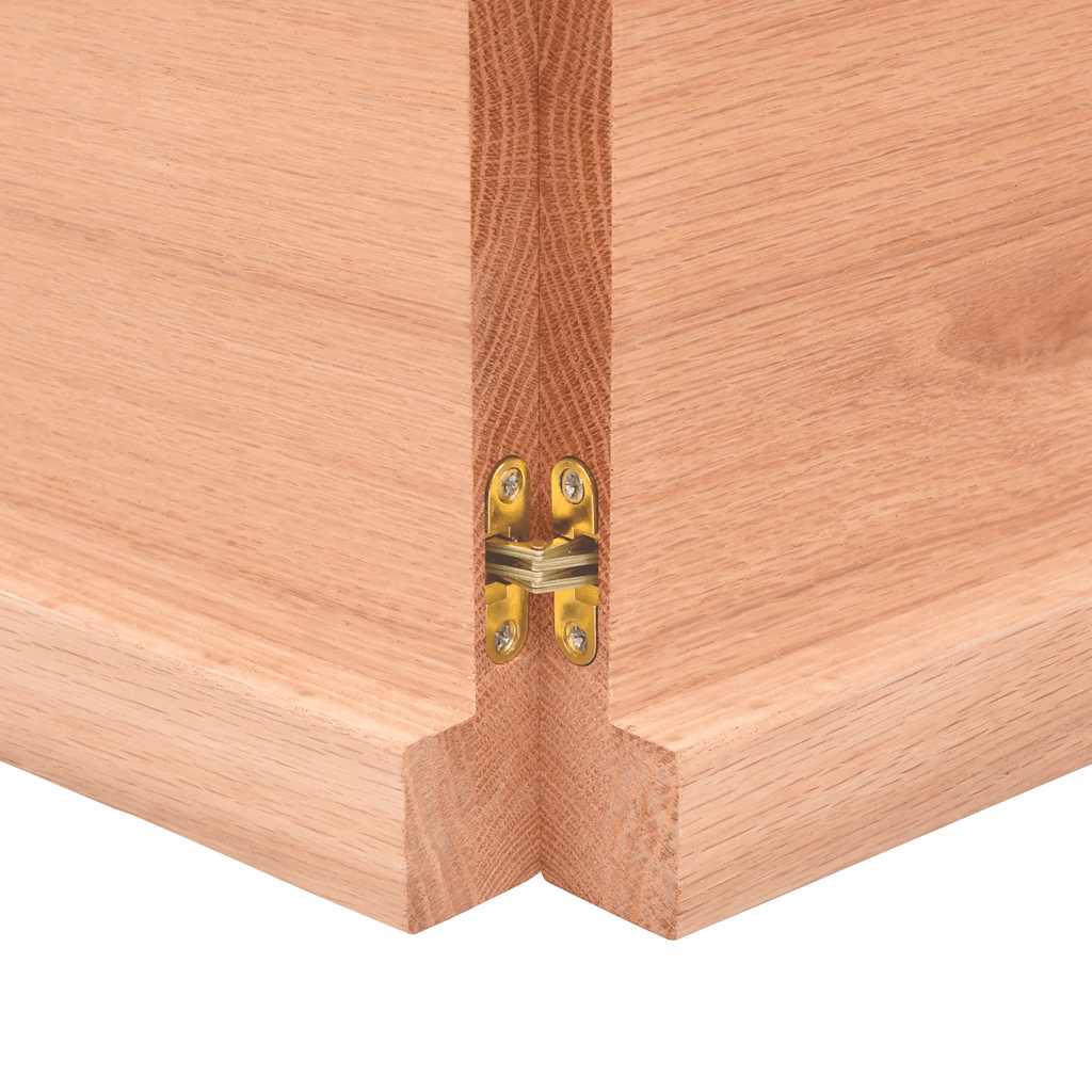 Piano Tavolo Marrone 140x40x(2-4) cm Massello Rovere Trattato | homemem39