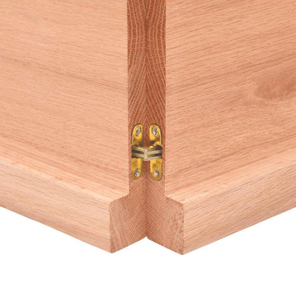 Piano Tavolo Marrone 140x40x(2-4) cm Massello Rovere Trattato | homemem39