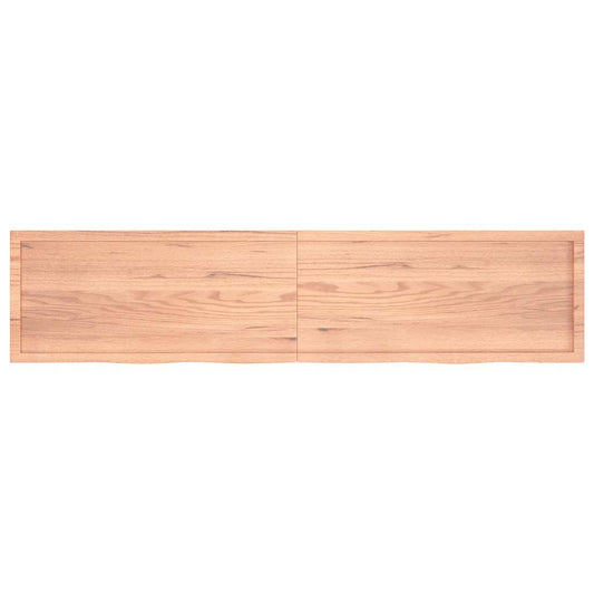 Piano Tavolo Marrone 220x50x(2-6) cm Massello Rovere Trattato - homemem39