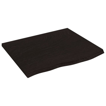 Piano Tavolo Marrone Scuro 60x50x2cm Rovere Massello Trattato - homemem39