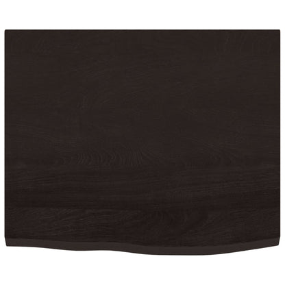 Piano Tavolo Marrone Scuro 60x50x2cm Rovere Massello Trattato - homemem39