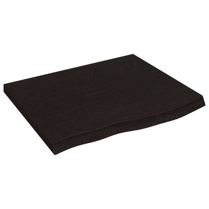 Piano Tavolo Marrone 60x50x(2-4) cm Rovere Massello Trattato | homemem39