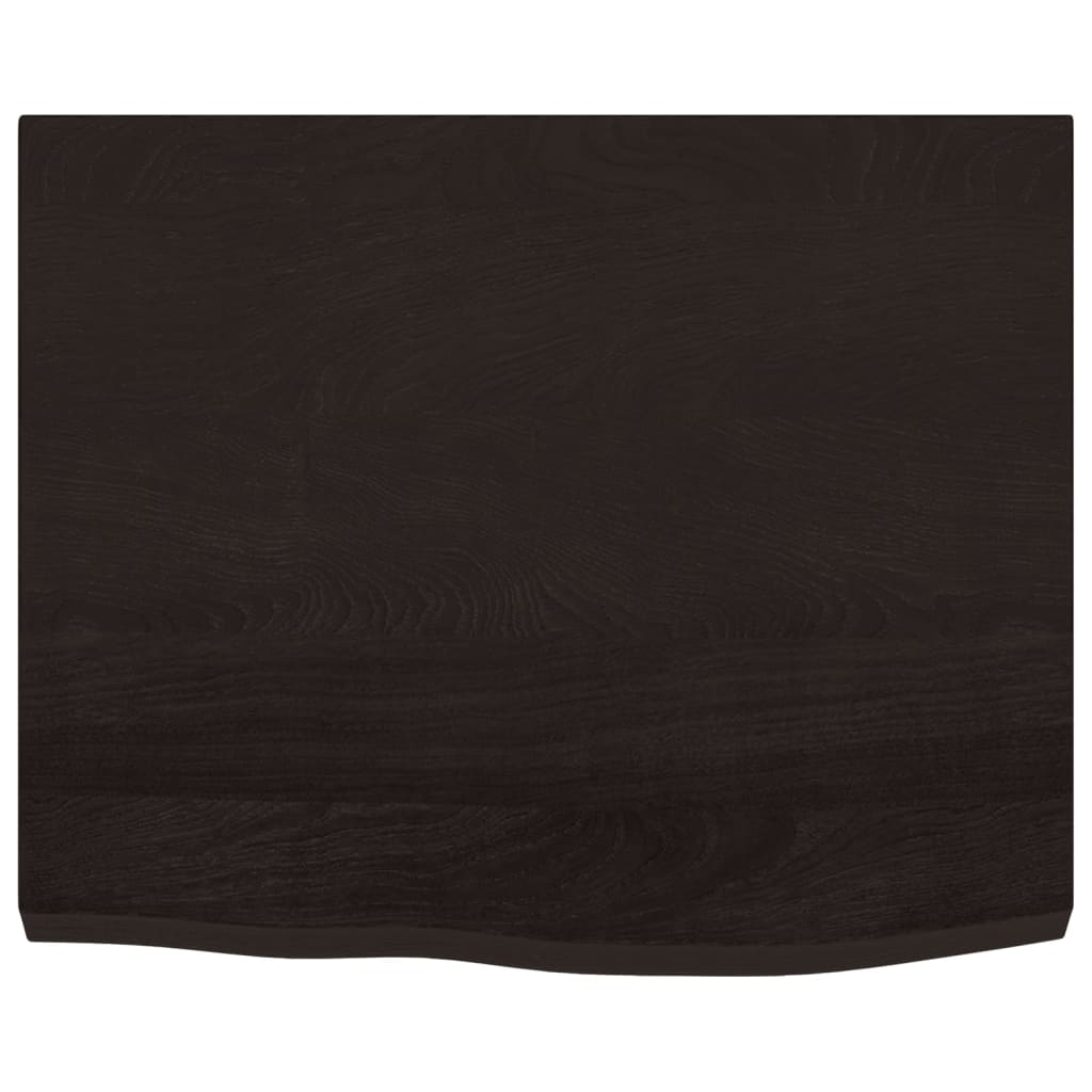 Piano Tavolo Marrone 60x50x(2-4) cm Rovere Massello Trattato | homemem39