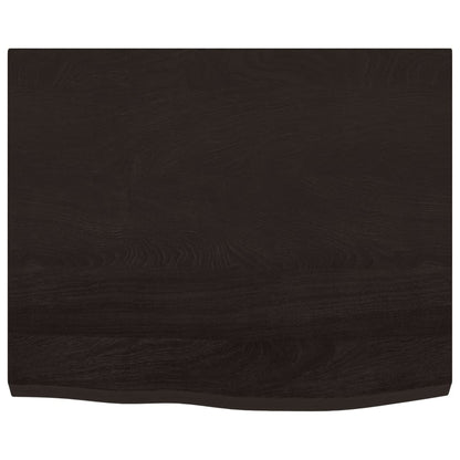 Piano Tavolo Marrone 60x50x(2-4) cm Rovere Massello Trattato | homemem39
