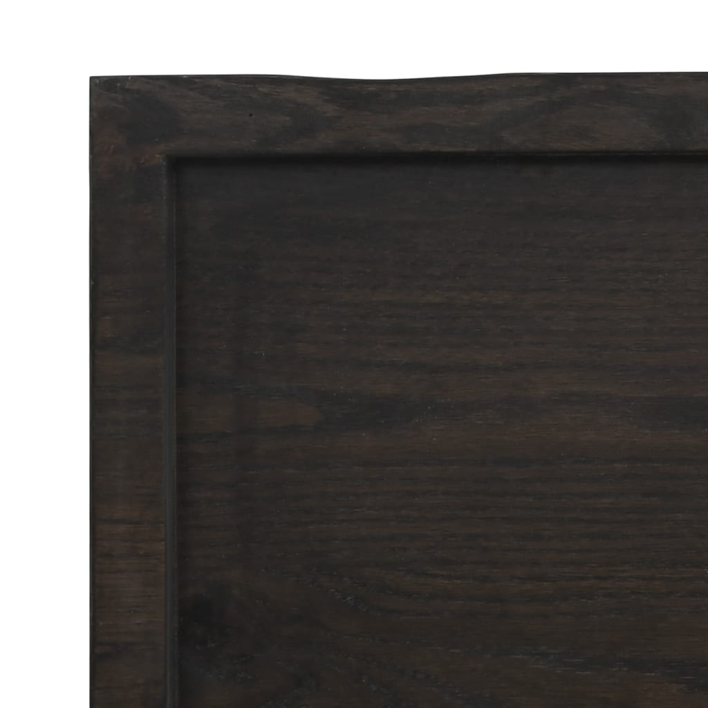 Piano Tavolo Marrone 60x50x(2-4) cm Rovere Massello Trattato | homemem39