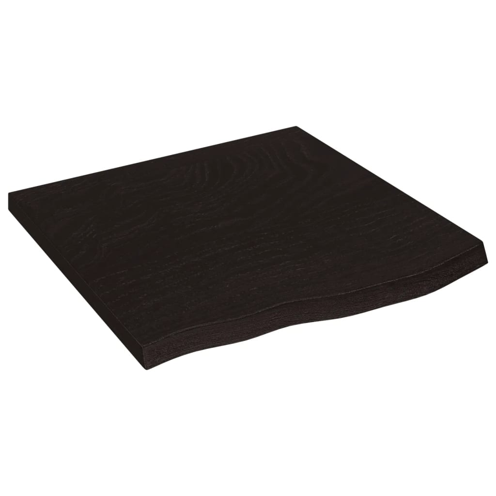 Piano Tavolo Marrone 60x60x(2-4) cm Rovere Massello Trattato | homemem39