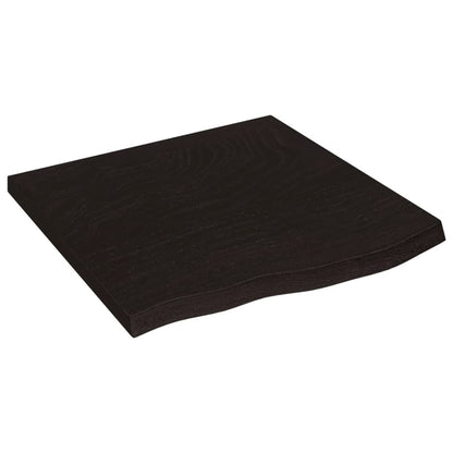 Piano Tavolo Marrone 60x60x(2-4) cm Rovere Massello Trattato | homemem39