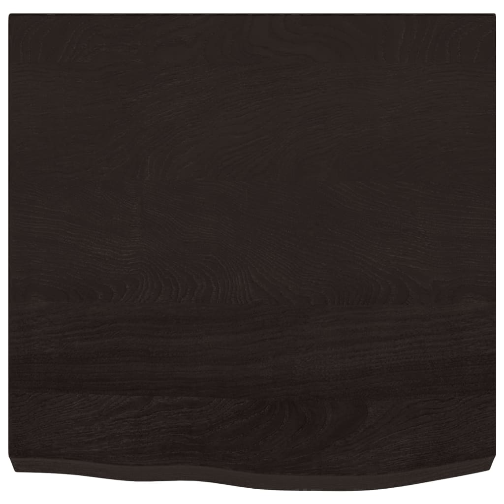 Piano Tavolo Marrone 60x60x(2-6) cm Rovere Massello Trattato | homemem39