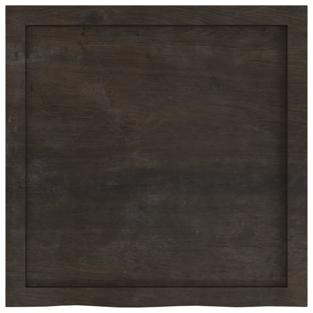 Piano Tavolo Marrone 60x60x(2-6) cm Rovere Massello Trattato - homemem39