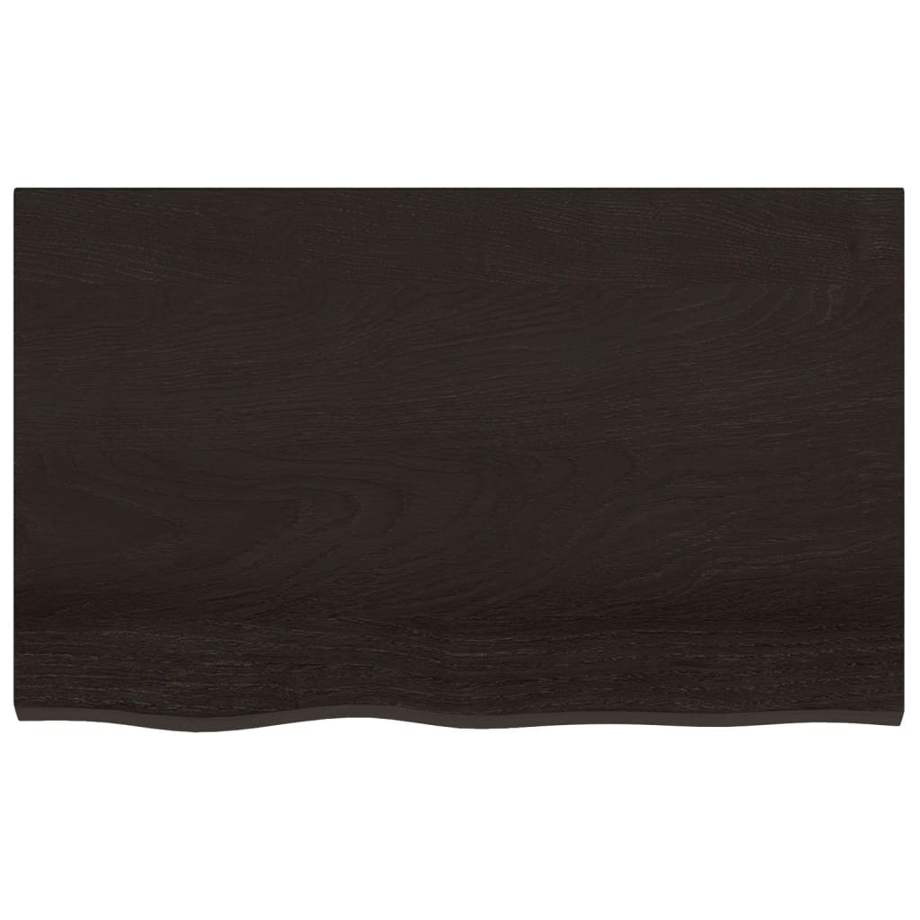 Piano Tavolo Marrone 80x50x(2-4) cm Rovere Massello Trattato - homemem39