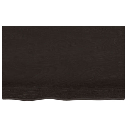 Piano Tavolo Marrone 80x50x(2-4) cm Rovere Massello Trattato - homemem39