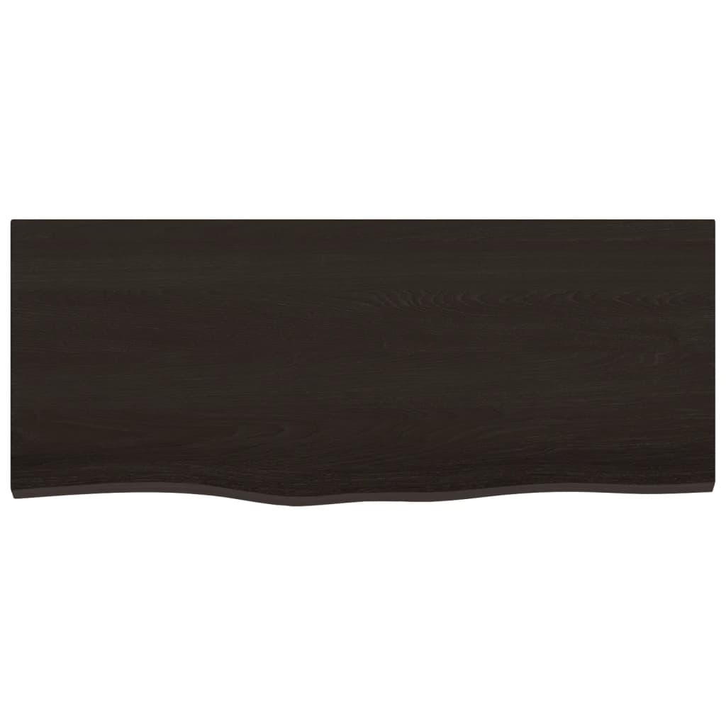 Piano Tavolo Marrone Scuro 100x40x2cm Rovere Massello Trattato - homemem39
