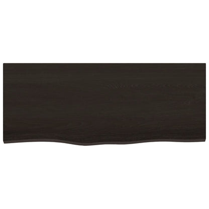 Piano Tavolo Marrone Scuro 100x40x2cm Rovere Massello Trattato - homemem39