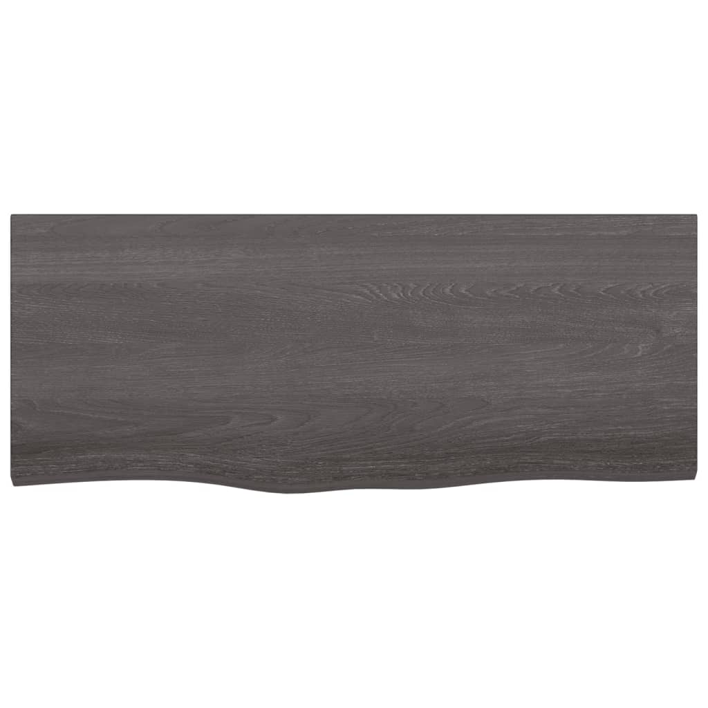 Piano Tavolo Marrone 100x40x(2-6) cm Rovere Massello Trattato - homemem39