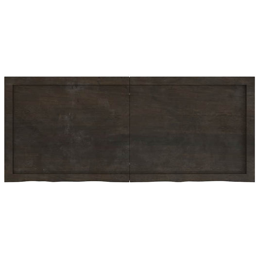 Piano Tavolo Marrone 120x50x(2-4) cm Rovere Massello Trattato - homemem39