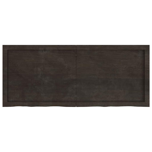 Piano Tavolo Marrone 120x50x(2-6) cm Rovere Massello Trattato | homemem39