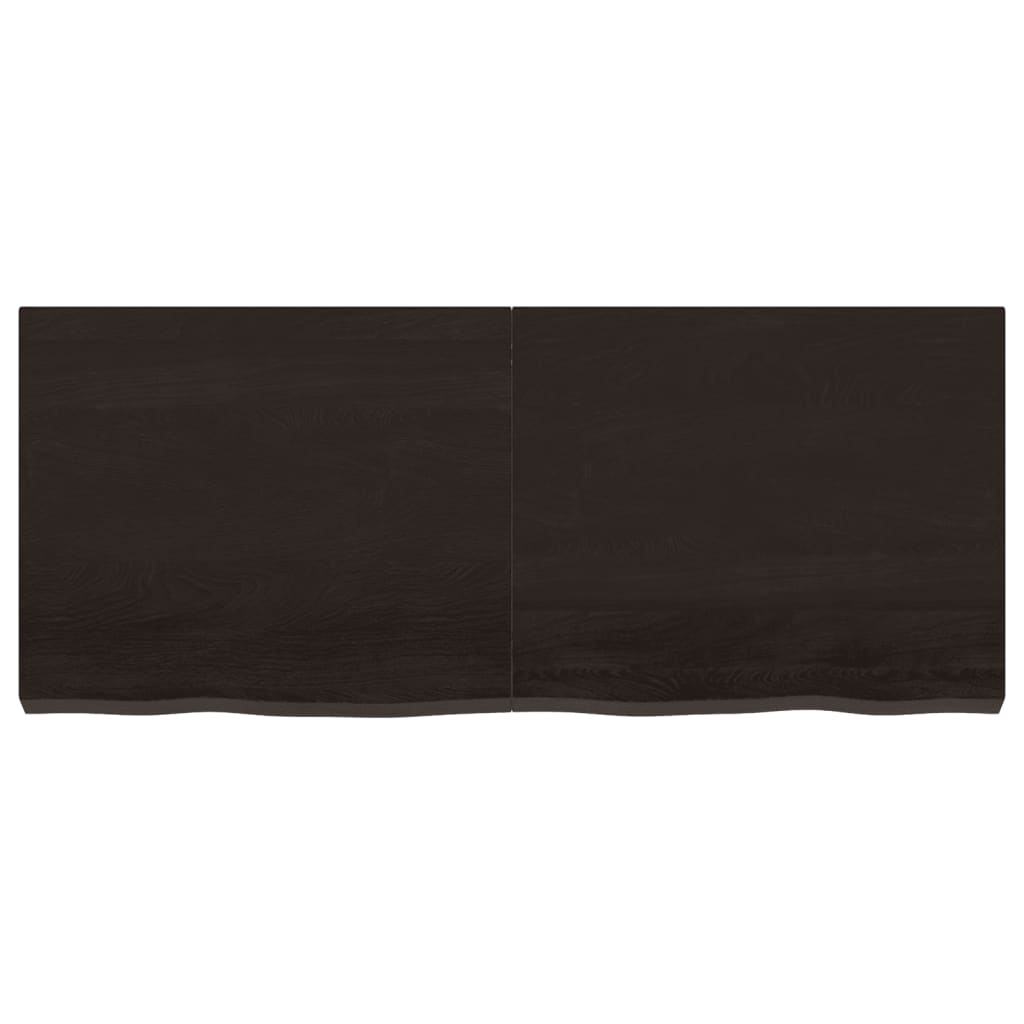 Piano Tavolo Marrone 120x50x(2-6) cm Rovere Massello Trattato - homemem39