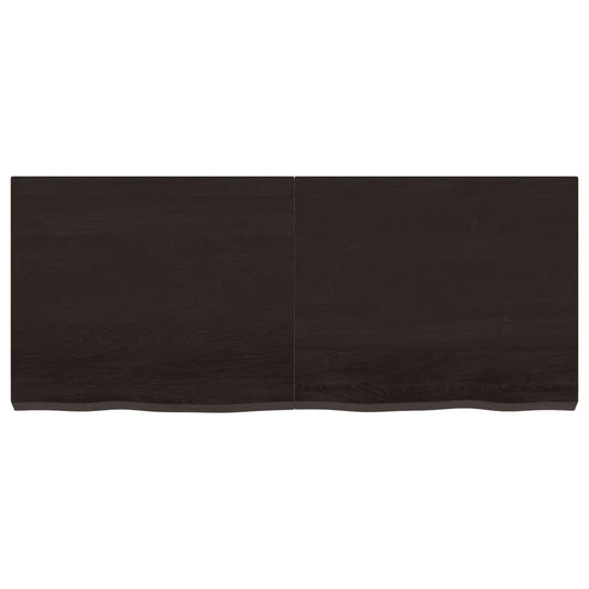 Piano Tavolo Marrone 120x50x(2-6) cm Rovere Massello Trattato - homemem39