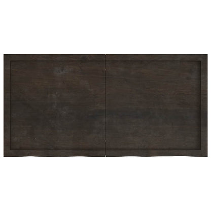 Piano Tavolo Marrone 120x60x(2-6) cm Rovere Massello Trattato - homemem39