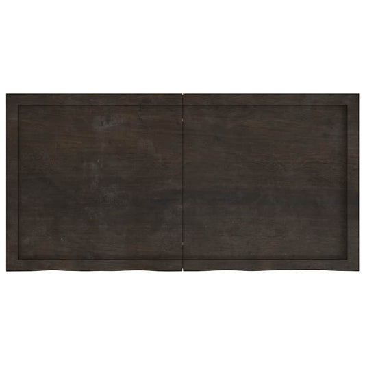 Piano Tavolo Marrone 120x60x(2-6) cm Rovere Massello Trattato - homemem39