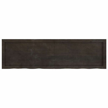 Piano Tavolo Marrone 140x40x(2-6) cm Rovere Massello Trattato - homemem39