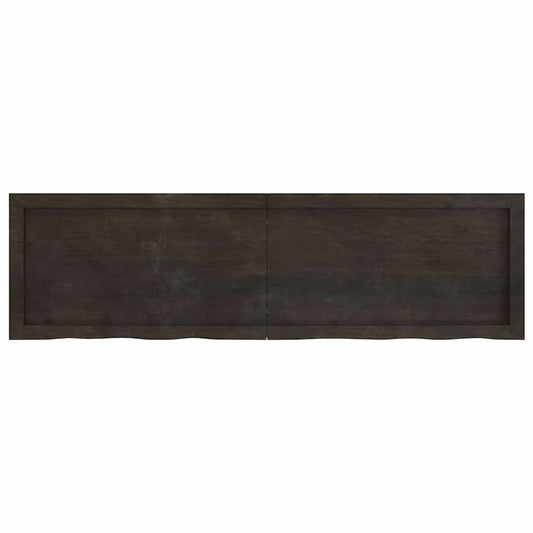 Piano Tavolo Marrone 140x40x(2-6) cm Rovere Massello Trattato - homemem39