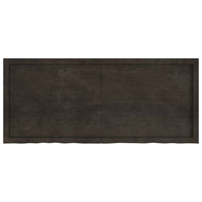 Piano Tavolo Marrone 140x60x(2-4) cm Rovere Massello Trattato - homemem39