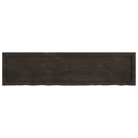 Piano Tavolo Marrone 160x40x(2-6) cm Rovere Massello Trattato - homemem39