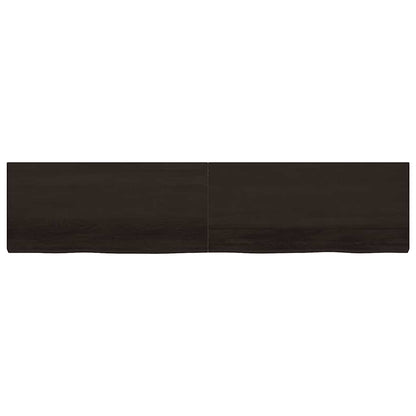 Piano Tavolo Marrone 220x50x(2-6) cm Rovere Massello Trattato - homemem39