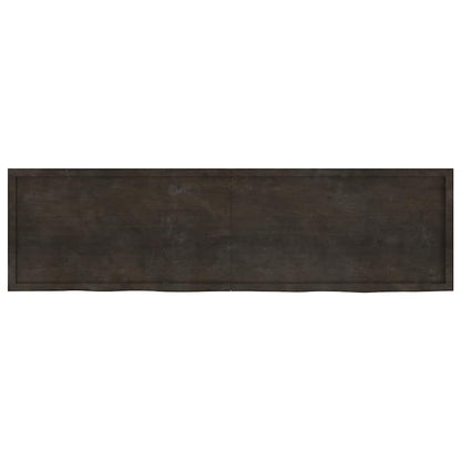 Piano Tavolo Marrone 220x60x(2-6) cm Rovere Massello Trattato - homemem39