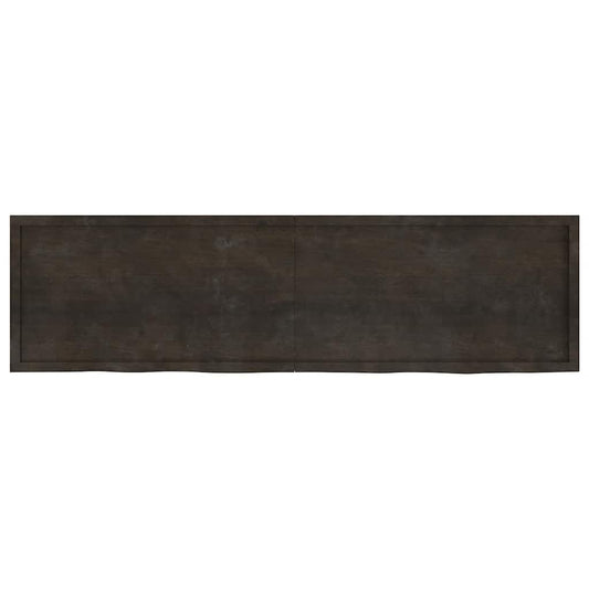 Piano Tavolo Marrone 220x60x(2-6) cm Rovere Massello Trattato - homemem39
