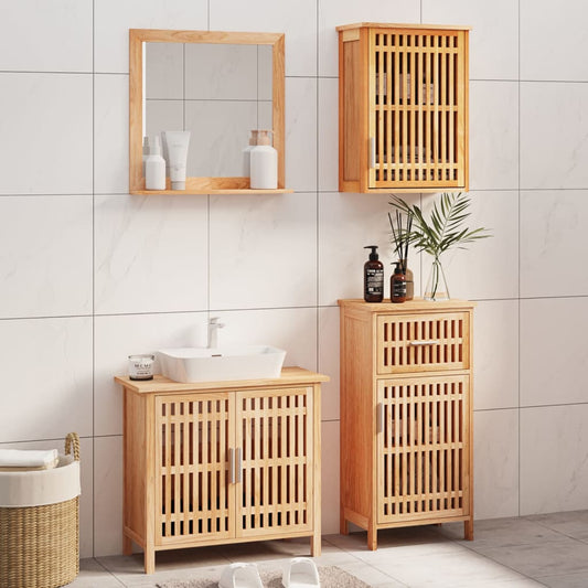 Set Mobili da Bagno 4pz in Legno Massello di Noce | homemem39