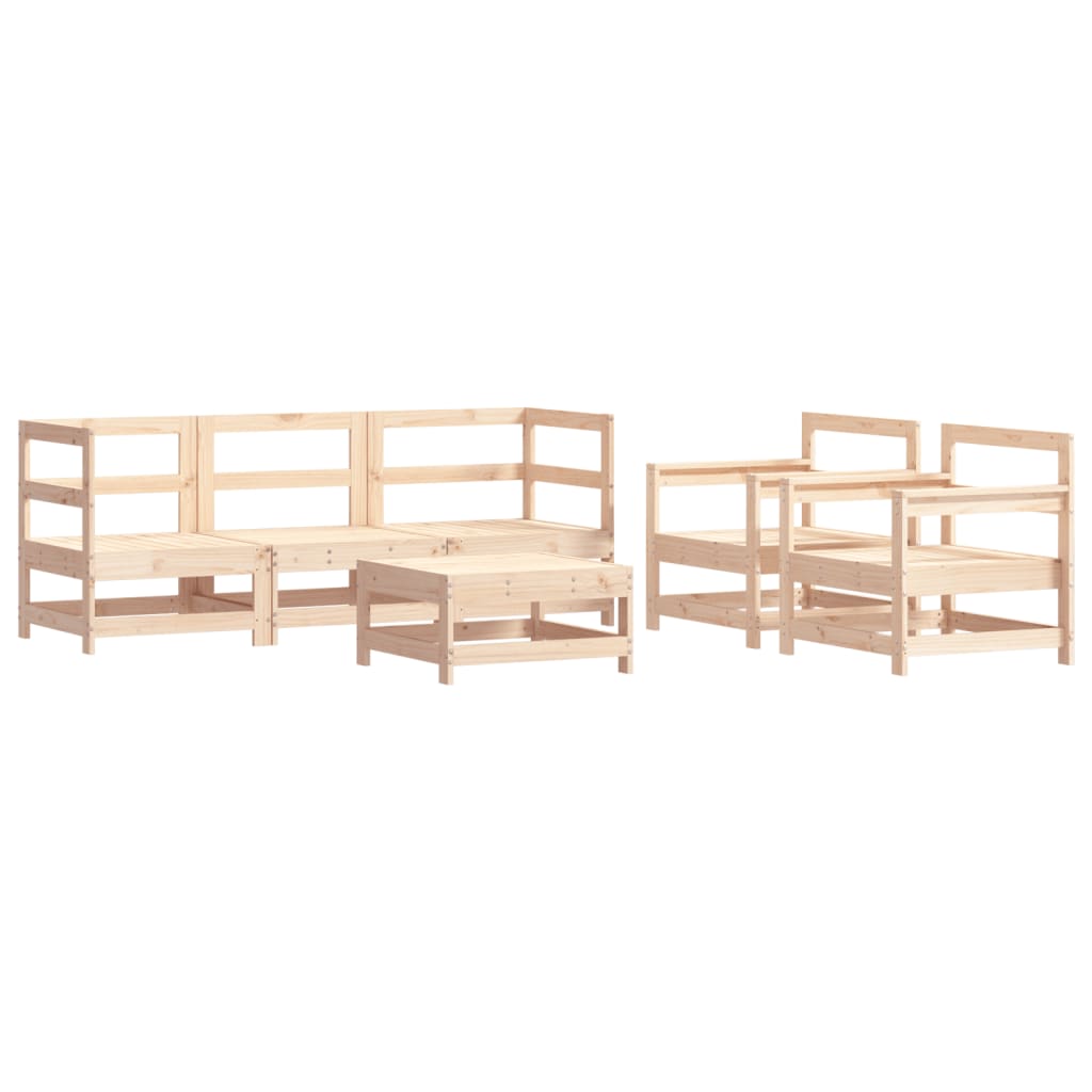 Set Divani da Giardino 6 pz con Cuscini in Legno Massello | homemem39