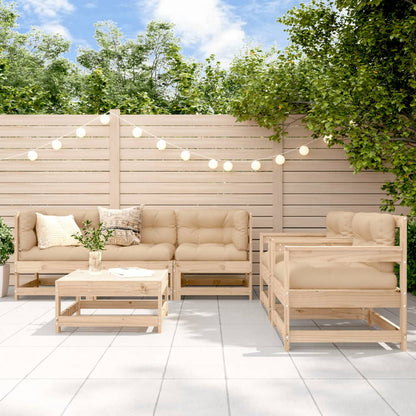 Set Divani da Giardino 6 pz con Cuscini in Legno Massello | homemem39