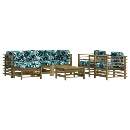 Set Divani da Giardino 7pz con Cuscini Legno Impregnato di Pino - homemem39