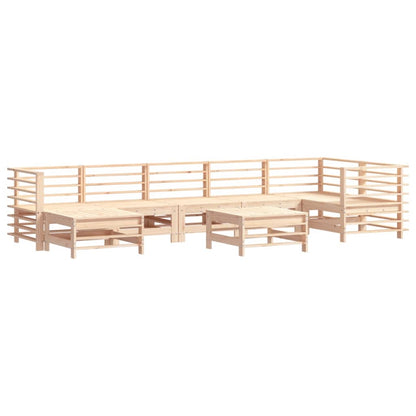 Set Divani da Giardino 8 pz con Cuscini in Legno Massello - homemem39