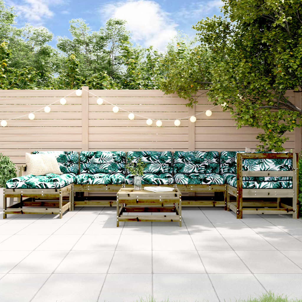 Set Divani da Giardino 8pz con Cuscini Legno Impregnato di Pino - homemem39