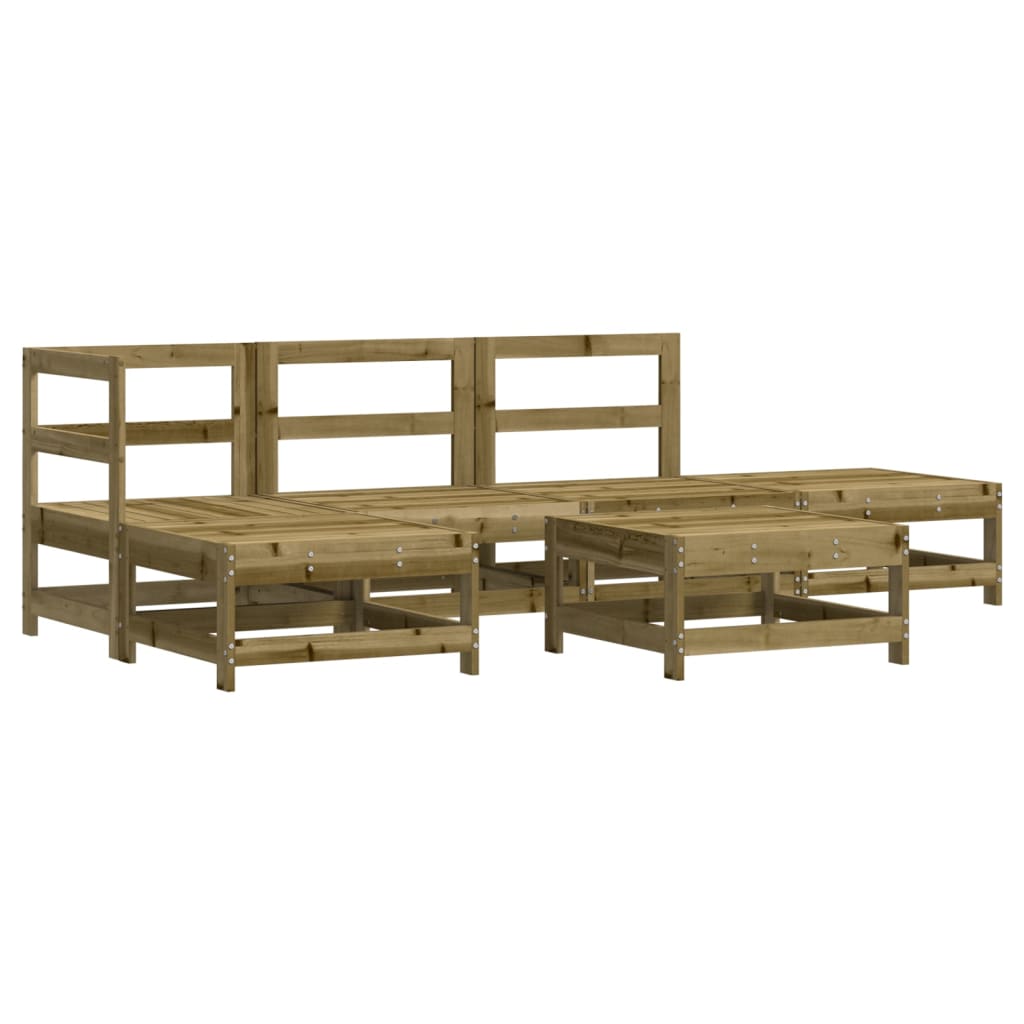 Set Divani da Giardino 6pz con Cuscini Legno Impregnato di Pino - homemem39