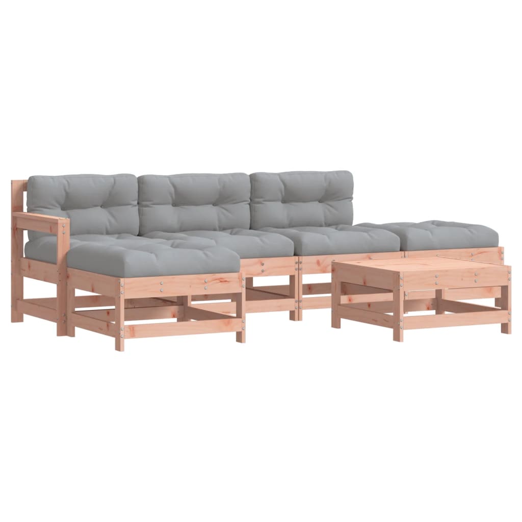 Set Divani Giardino 6 pz con Cuscini Legno Massello di Douglas - homemem39