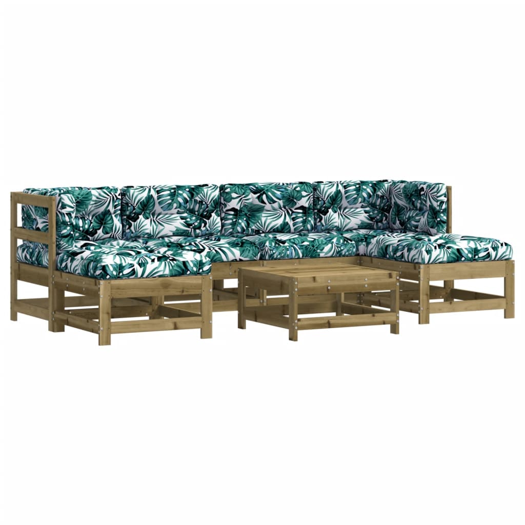 Set Divani da Giardino 7pz con Cuscini Legno Impregnato di Pino - homemem39